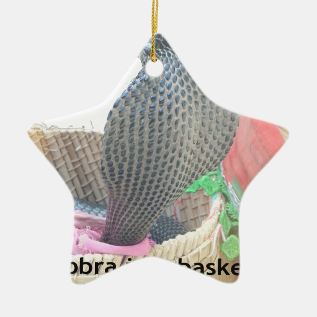 Ornamento De Cerâmica Cobra no Impressão de Arte de Cesto (Frente)