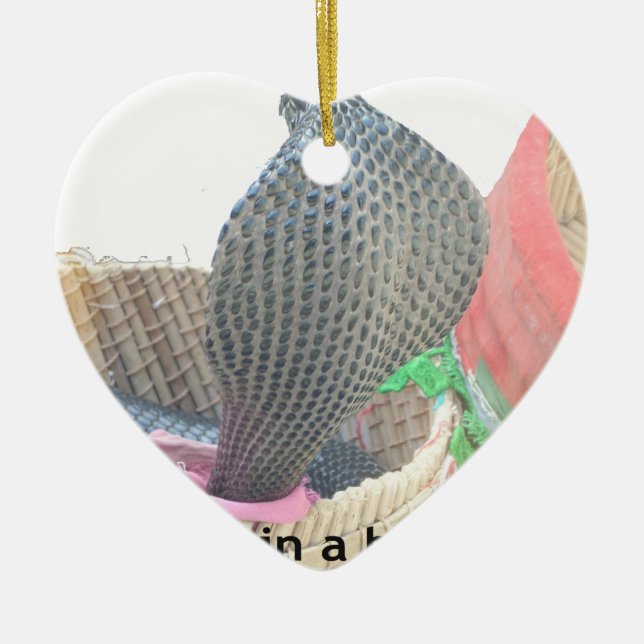 Ornamento De Cerâmica Cobra no Impressão de Arte de Cesto (Frente)