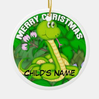 Ornamento De Cerâmica Cobra verde do Feliz Natal