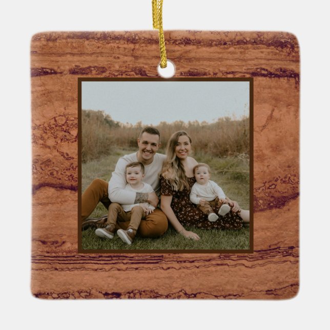 Ornamento De Cerâmica Cobre Canyon Granite, dourado âmbar Montanhas Sedo (Frente)