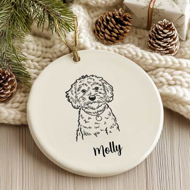 Ornamento De Cerâmica Cockapoo Cachorro Natal Personalizado (Criador carregado)