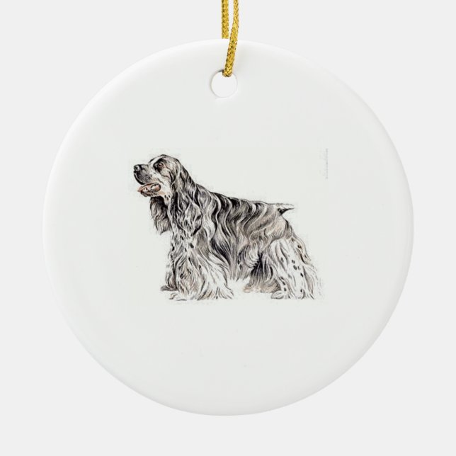 Ornamento De Cerâmica Cocker Spaniel Americano (Frente)
