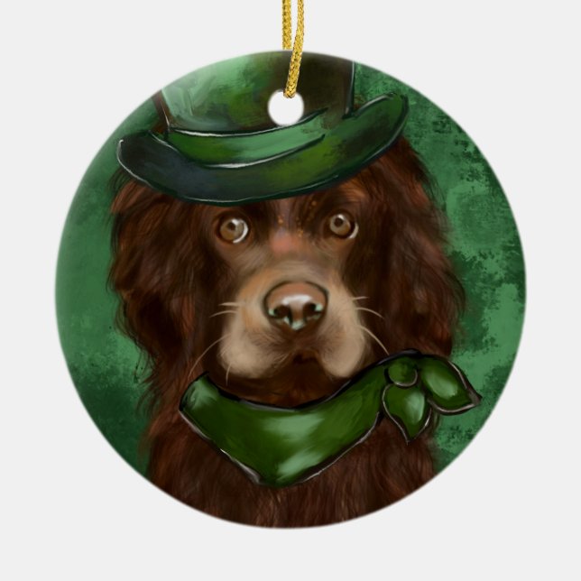 Ornamento De Cerâmica Cocker Spaniel Americano (Frente)