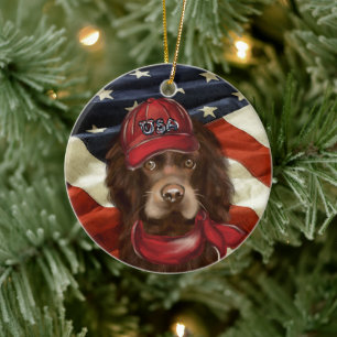 Ornamento De Cerâmica Cocker Spaniel Americano