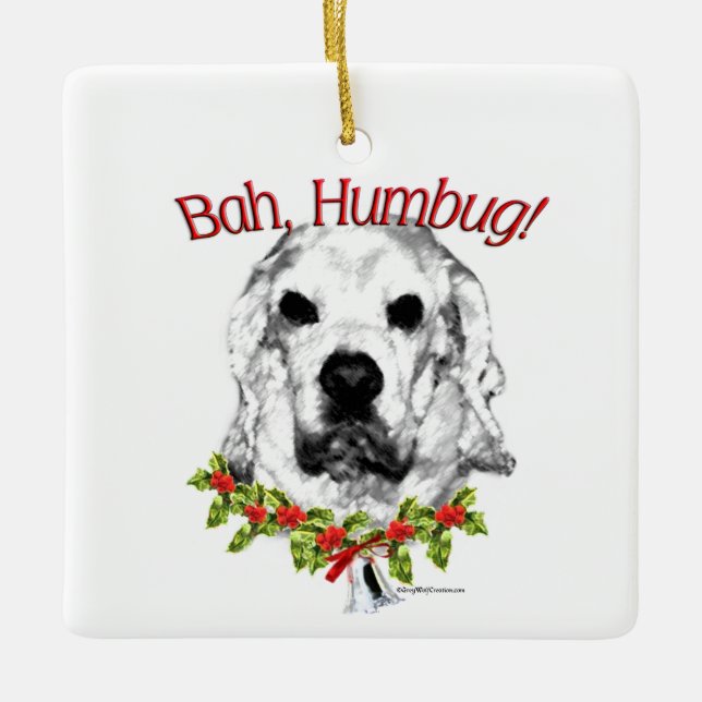 Ornamento De Cerâmica Cocker Spaniel Bah Humbug (Frente)