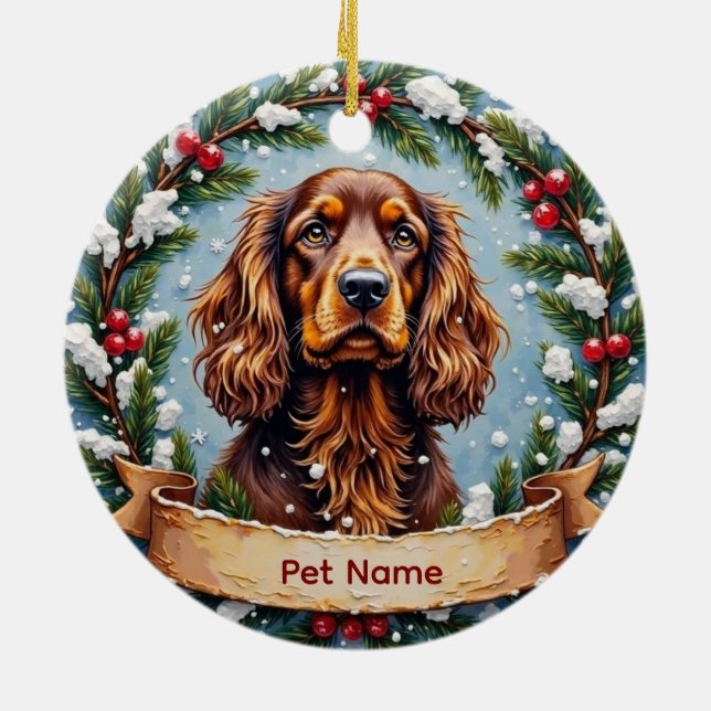 Ornamento De Cerâmica Cocker Spaniel Christmas (Traseira)