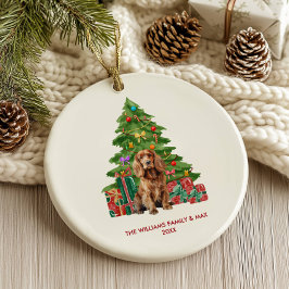 Ornamento De Cerâmica Cocker Spaniel Dog Personalizado Natal