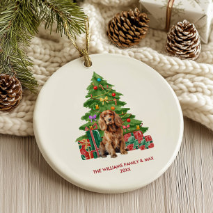 Ornamento De Cerâmica Cocker Spaniel Dog Personalizado Natal