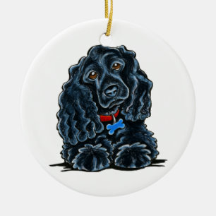 Ornamento De Cerâmica Cocker spaniel preto Fitz