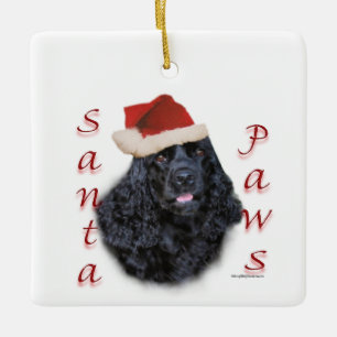 Ornamento De Cerâmica Cocker Spaniel (preto) Santa Paws