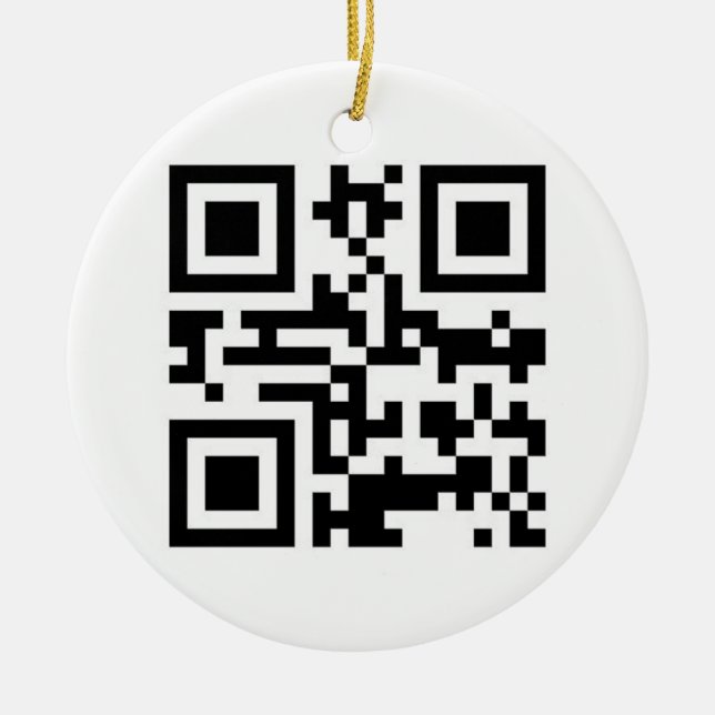 Ornamento De Cerâmica Código de QR - boas festas! (Frente)