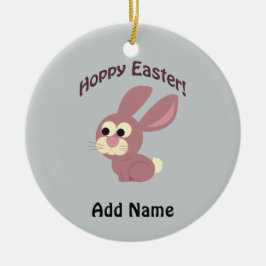 Ornamento De Cerâmica Coelhinho Rosa-Páscoa Hoppy