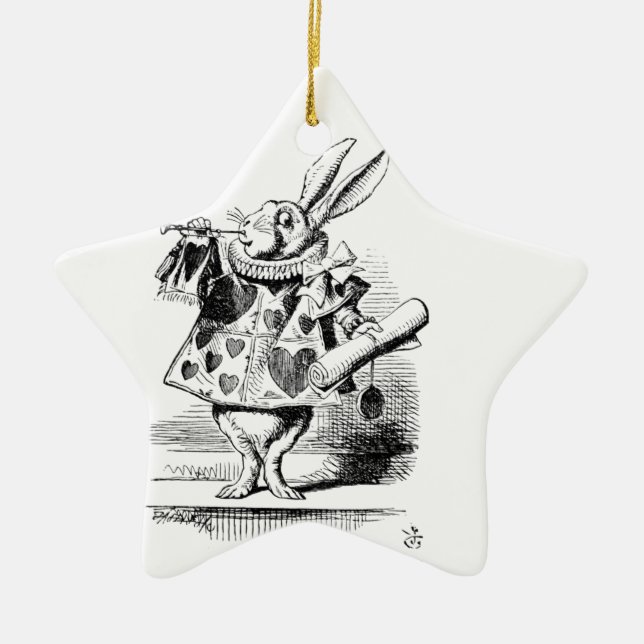Ornamento De Cerâmica Coelho branco (Frente)