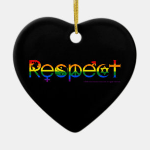 Ornamento De Cerâmica Coexistir com Respeito Orgulho Gay