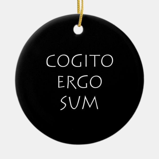 Ornamento De Cerâmica Cogito ergo sum (Frente)