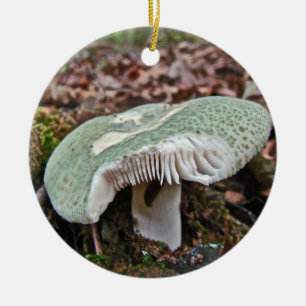 Ornamento De Cerâmica Cogumelo verde - crusosa do Russula