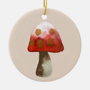 Ornamento De Cerâmica Cogumelo vermelho magia de fungo