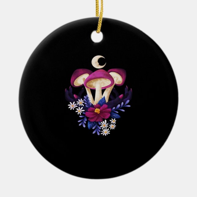Ornamento De Cerâmica Cogumelos Whimsigothic Clássicos (Frente)