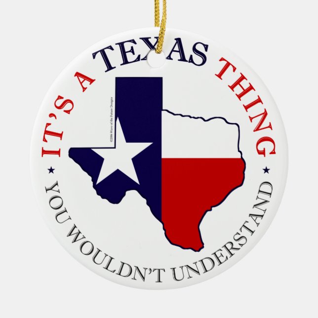 Ornamento De Cerâmica Coisa de Texas (Frente)