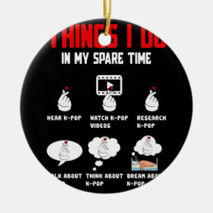 Ornamento De Cerâmica Coisas que faço no meu tempo livre Kpop Merch K-po
