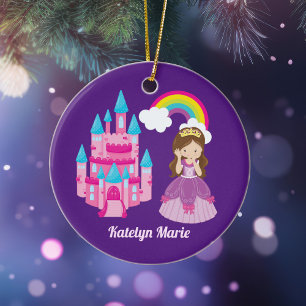 Ornamento De Cerâmica Coitada Personalizada Princesa Roxa Arco-Íris Rox
