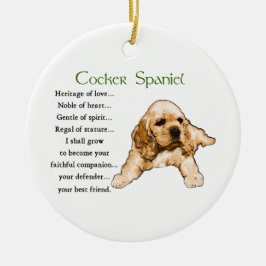 Ornamento De Cerâmica Coker Spaniel Puppy Lovers Art