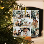 Ornamento De Cerâmica Colagem de Foto de Natal | Férias felizes<br><div class="desc">Colagem de Foto de Natal | Férias felizes</div>