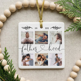 Ornamento De Cerâmica Colagem de Fotografias de Keepsasaket da Família d