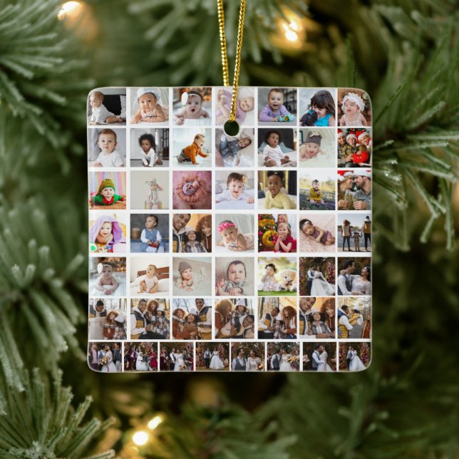 Ornamento De Cerâmica Colagem de Fotografias do Design 50 (Árvore)