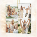 Ornamento De Cerâmica Colagem de Fotografias Personalizada Simples Moder<br><div class="desc">Adicione um toque pessoal ao seu espaço com o nosso moderno e simples Magnet de 5 Fotografias Collage! Este na moda permite mostrar seis das suas fotos favoritas, criando um design único e significativo. Perfeito para o seu frigorífico, armário ou qualquer superfície magnética, combina funcionalidade com um talento pessoal. Fácil...</div>