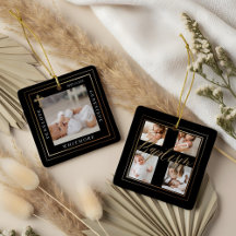 Colagem de Fotos de Caligrafia de Batismo Preto e 
