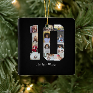 Ornamento De Cerâmica Colagem de Fotos Número 10