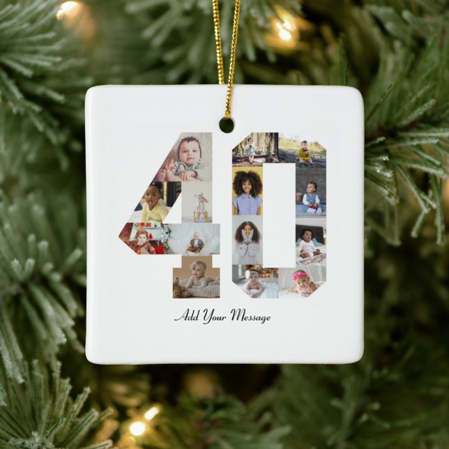 Ornamento De Cerâmica Colagem de Fotos Número 40 (Árvore)