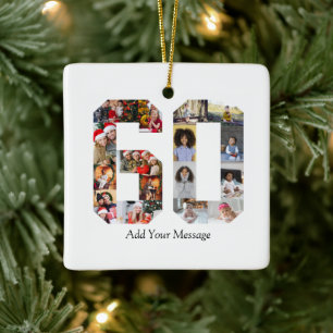 Ornamento De Cerâmica Colagem de Fotos Número 60