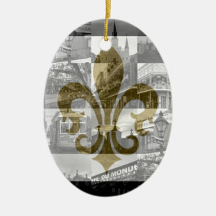 Ornamento De Cerâmica Colagem de Nova Orleães [ornamento]