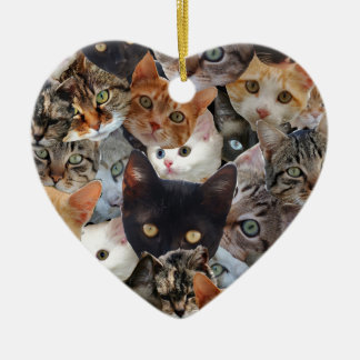 Ornamento De Cerâmica Colagem do gatinho