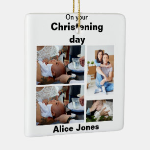 Ornamento De Cerâmica Colagem Fotográfica Personalizada no Batismo 4