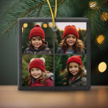 Ornamento De Cerâmica Colagem Instagram com 6 fotos no Chalkboard<br><div class="desc">Feliz Tudo! Uma Trendy e Sábica Saudação de Feliz Natal com uma coleção de imagens de 6 fotos. Pode ser usado para o feriado de dezembro ou realmente qualquer celebração.</div>