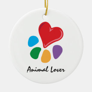 Ornamento De Cerâmica Colar animal de Lover_Heart-Paw