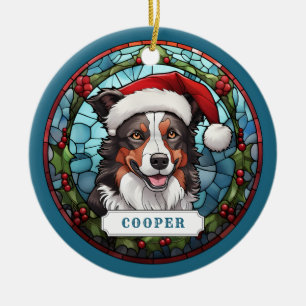 Ornamento De Cerâmica Colar Cerâmico de Border Collie em Círculo