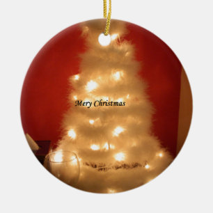 Ornamento De Cerâmica Coleção de Árvores de Natal Branco Desordenado