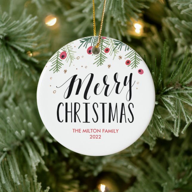 Ornamento De Cerâmica Coleção de Berry de feliz (Árvore)