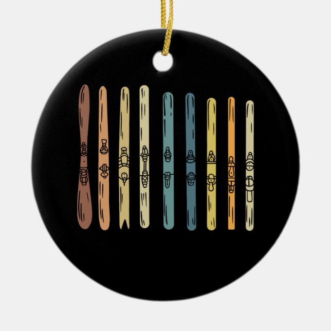 Ornamento De Cerâmica Coleção de conselhos de esqui (Frente)