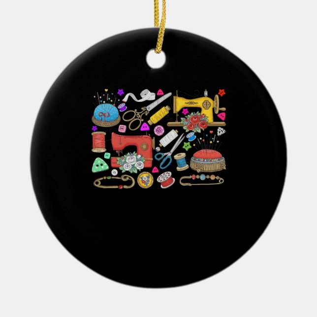Ornamento De Cerâmica Coleção de costura (Frente)