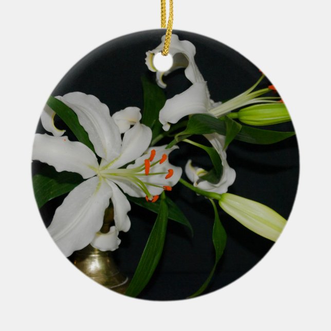 Ornamento De Cerâmica Coleção de Design e Flores irlandesas (Frente)