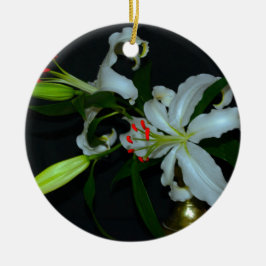 Ornamento De Cerâmica Coleção Irlandesa de Latão e Flores