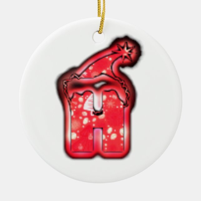 Ornamento De Cerâmica Coleção Moderna de Santa Hat. (Frente)