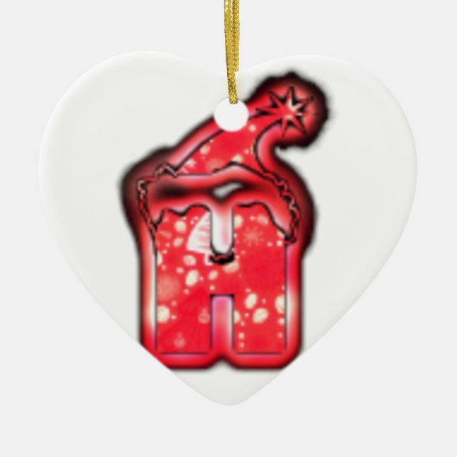 Ornamento De Cerâmica Coleção Moderna de Santa Hat. (Frente)