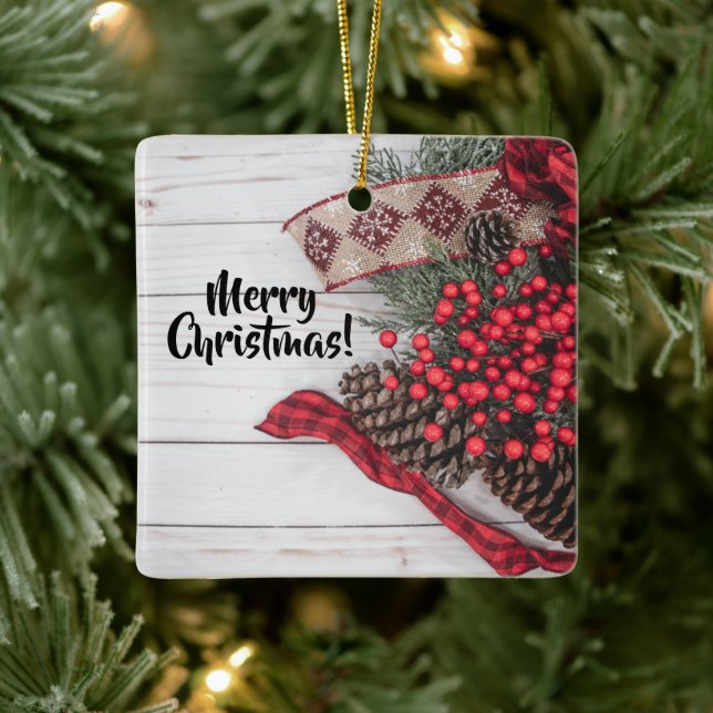 Ornamento De Cerâmica Coleção Pine & Holly (Árvore)