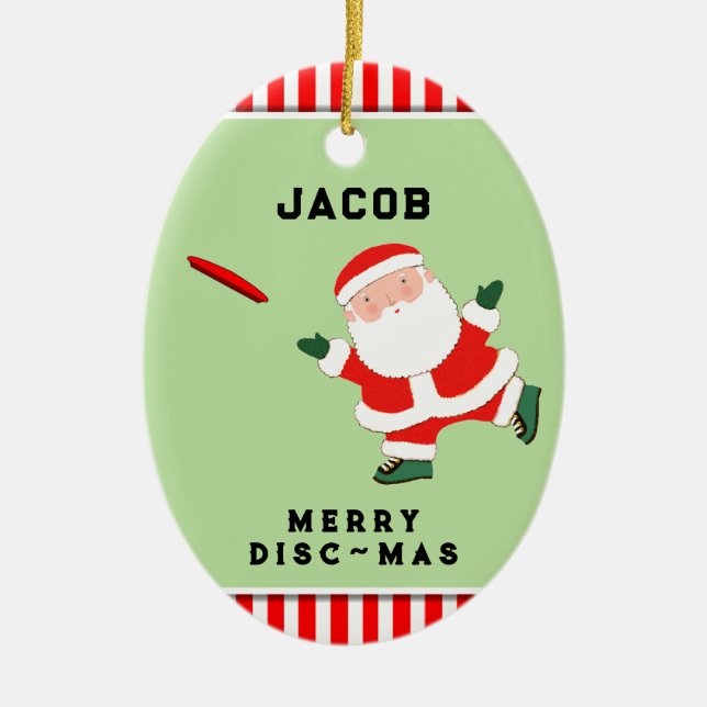 Ornamento De Cerâmica colecionável de frisbee personalizado (Frente)